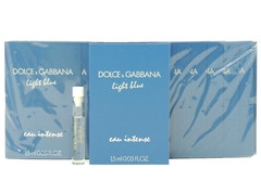 D&G DOLCE & GABBANA LIGHT BLUE EAU INTENSE WOMEN 1.5ml .05oz x 12 PERFUME SAMPLE