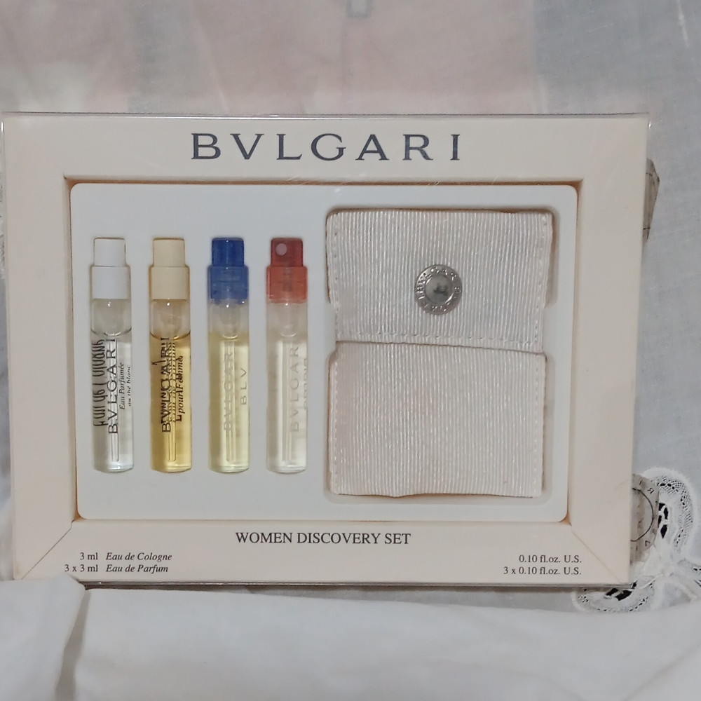 Bvlgari Women Discovery Set – 4 x 0.10 fl oz Spray + Pouch