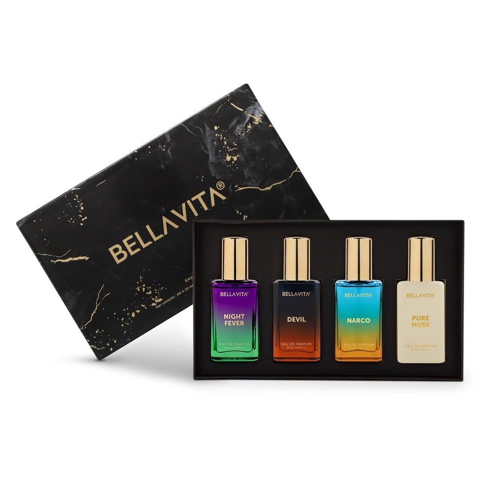 BELLAVITA Unisex Scents Long Lasting Perfume Gift Set for Unisex 4X20ml