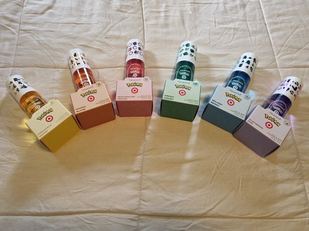 NatureWell Pokemon X Target Collab All (6) Hair And Body Fragrance Mist FULL SET