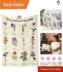 Religious Inspirational Floral Throw Blanket 40×50 Polyester for Women Girls