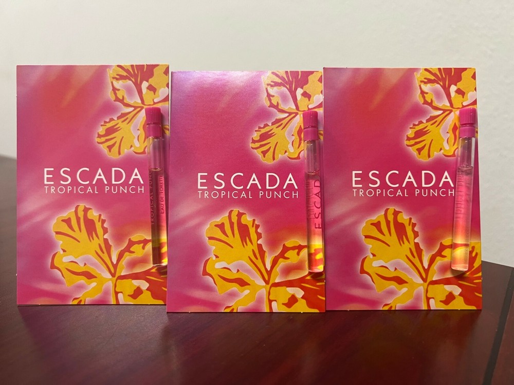 *VINTAGE * Lot of 3 VIALS ESCADA TROPICAL PUNCH 0.04 oz / 1.2 ML Eau De Toilette