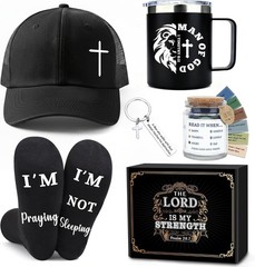 Christian Gifts for Men Faith Based Religious Gift Set 6 Piece Bible Verse Mu…