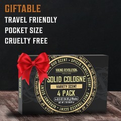 Men’s Cologne 4Pack Spiced Vanilla, Sweet Tobacco, Oud, Bergamot Wax Balm