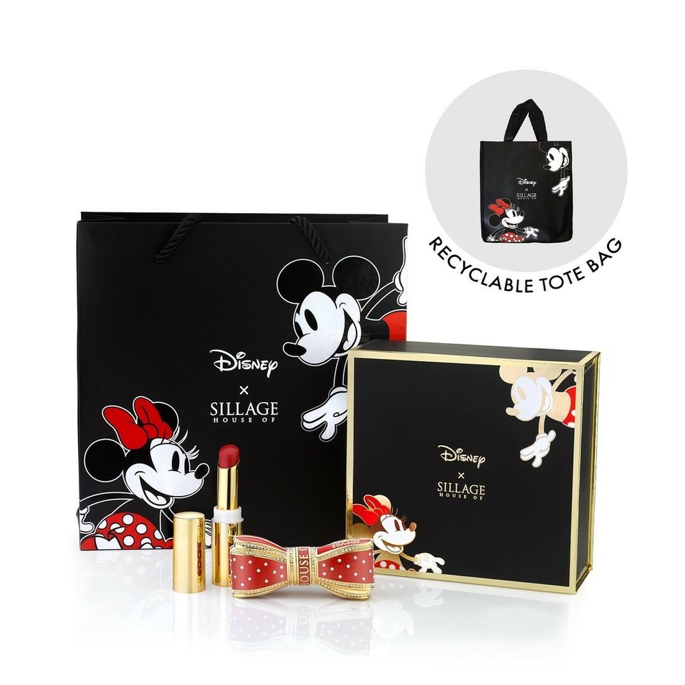 New Sealed House of Sillage Limited Disney Minnie Red Bow Lipstick Case Set 2pc