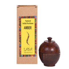 Lasa Amber Natural Solid Perfume And Long Lasting Fragrance Wooden Jar