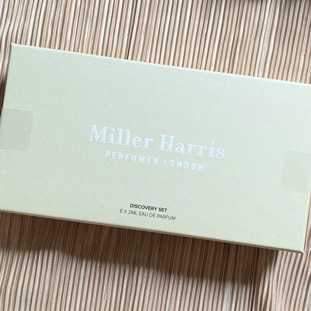 MILLER HARRIS choose ROSE SILENCE OUD ECLAT SCHERZO LUMIERE DOREE SANTAL SAMPLE