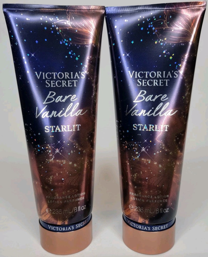 2 VICTORIA’S SECRET BARE VANILLA STARLIT FRAGRANCE LOTION 8 FL OZ