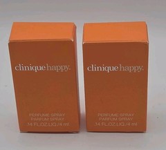 2 Clinique Happy Perfume Spray .14 fl oz / 4 ml New In Box