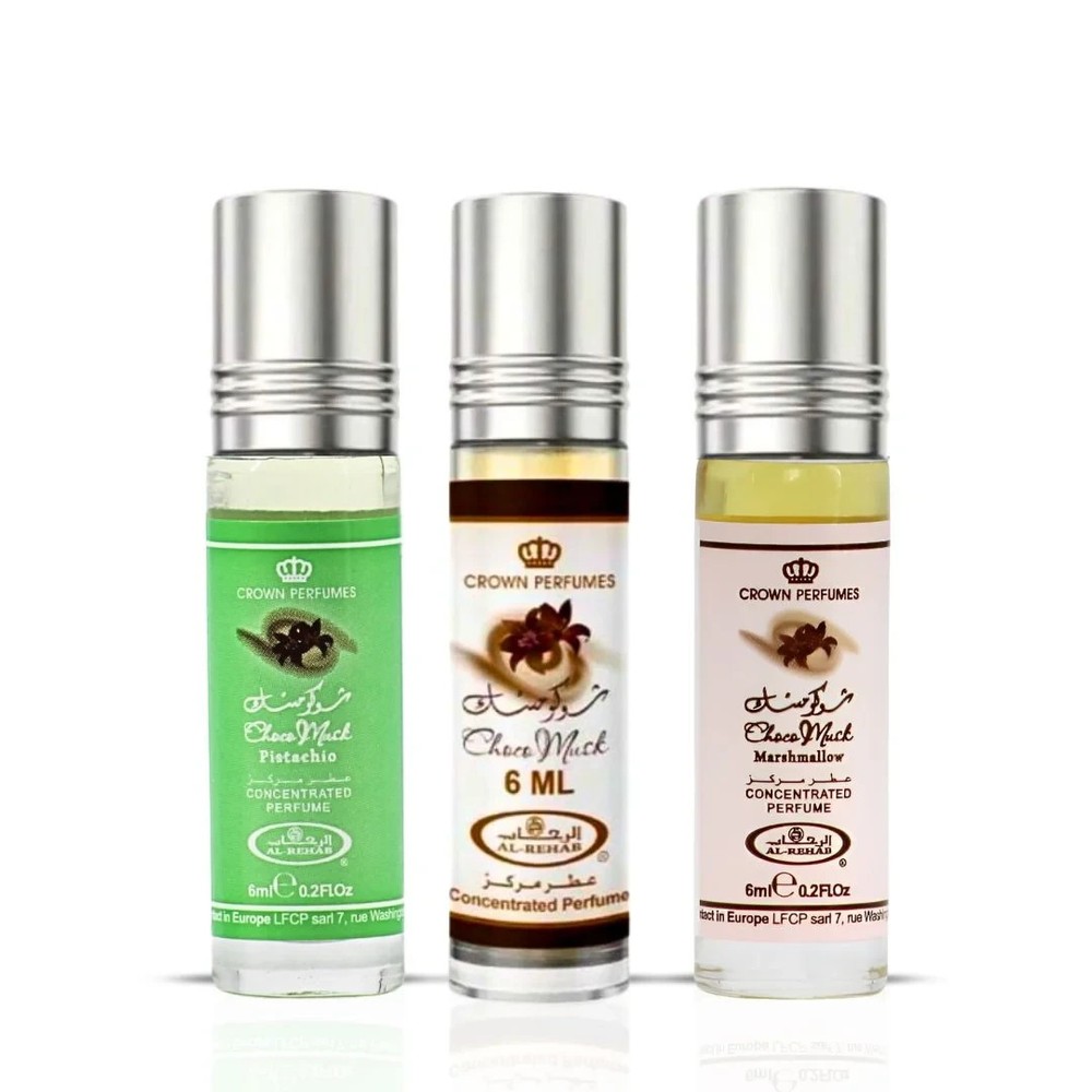 Choco Musk, Choco Musk Marshmallow & Choco M. Pistachio Perfume Oil 6ml Al Rehab