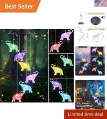 Magical Colorful Solar Elephant Wind Chimes for Birthdays and Special Occasions