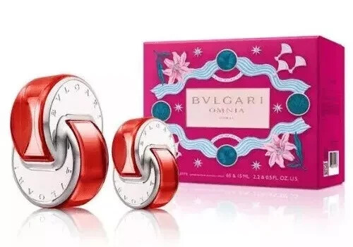 Bvlgari Omnia Coral Women 2Pcs Set 2.2 oz & 0.5 oz EDT Spray New In Box