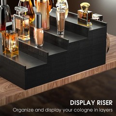 Sephyroth Cologne Organizer for Men 4 Tier of Elevated Display Black