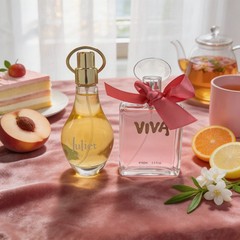 A Set of 2 Women’s Perfumes Featuring Elegant Bottles and Long-lasting Scents