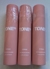 3x TONE Citrus On The Go Cologne 3.4 FL OZ New