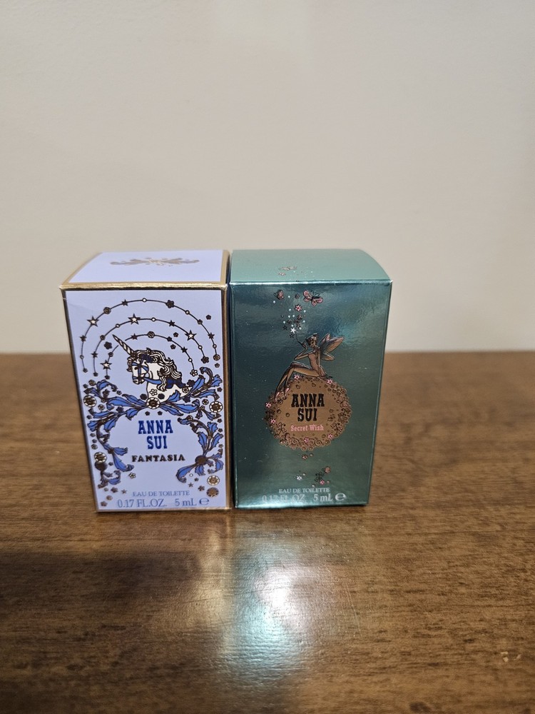 Anna Sui Mini Perfume Lot Fantasia Secret Wish 5ml EDT Unicorn Fairy 2pc
