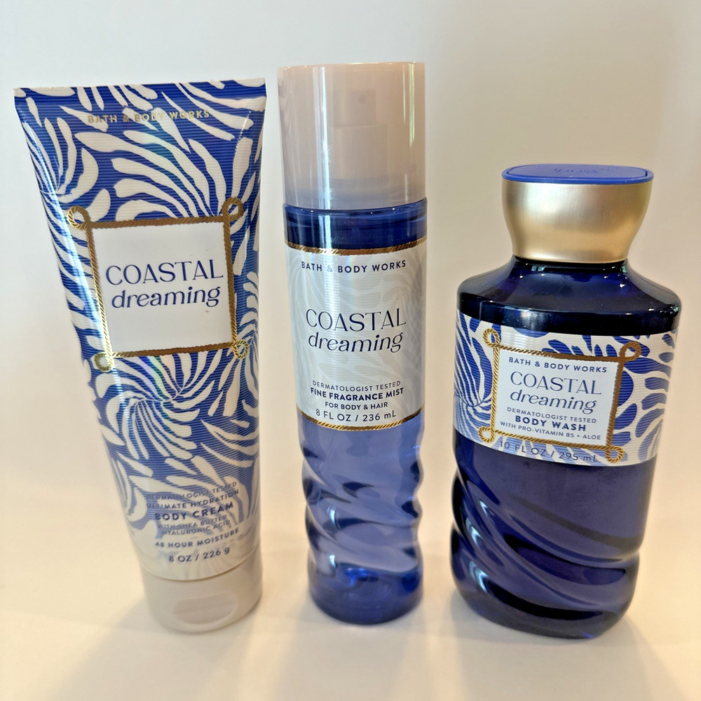 NEW Bath & Body Works Coastal Dreaming Body Cream Fragrance Mist Body Wash Lot