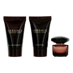 VERSACE CRYSTAL NOIR by Gianni Versace Gift Set for WOMEN: EDT .17 OZ MINI &…