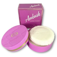 Vintage Dana Perfumes Ambush Deluxe Dusting Powder Puff Pink Box 4 Oz Sealed