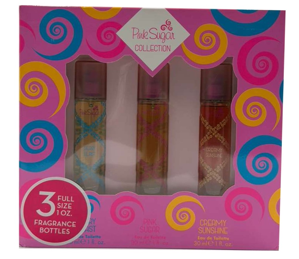 PINK SUGAR by Aquolina 3 pc Set 1.0oz EDT Spray-Berry Blast+Pink Sugar+ More