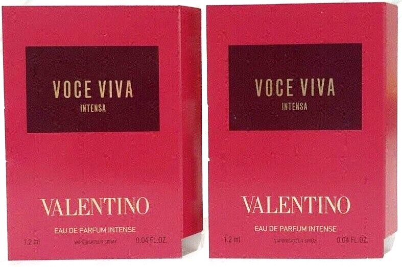 Lot of 2: VALENTINO VOCE VIVA INTENSA EDP Intense Sample 2x 1.2 ml. France. New