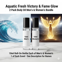 Aquatic Fresh Victory & Fame Glow 2 Pack 10ML RollOn Perfume Body Oil Bundle