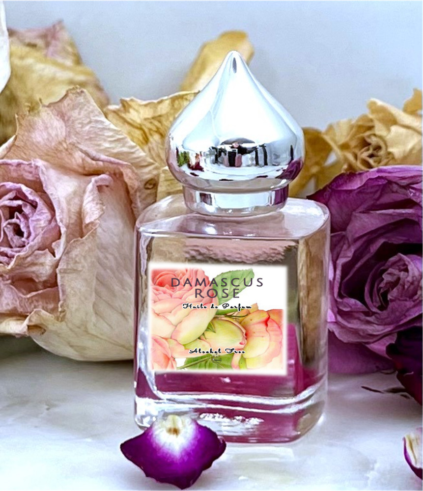 DAMASCUS ROSE Perfume Oil Alcohol-Free, Cruelty-Free, Intense Rose Perfume Aroma