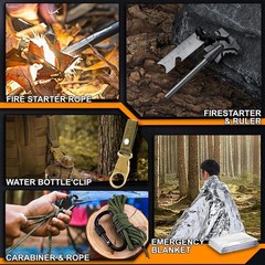 Gifts for Men Survival Kit 21 Pieces Outdoor Gear Unique Christmas Birthday Idea