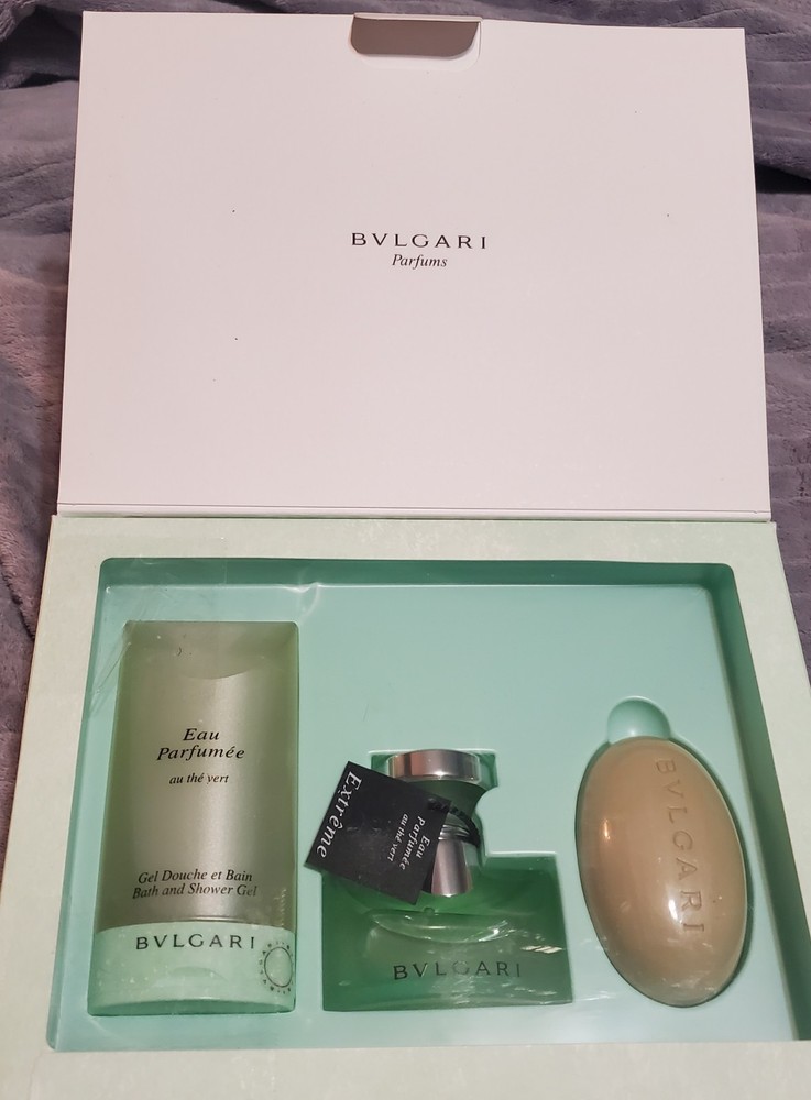 Bvlgari Eau Parfumee au The Vert Extreme EDT 30ml + Soap + Bath Gel Gift Set NIB