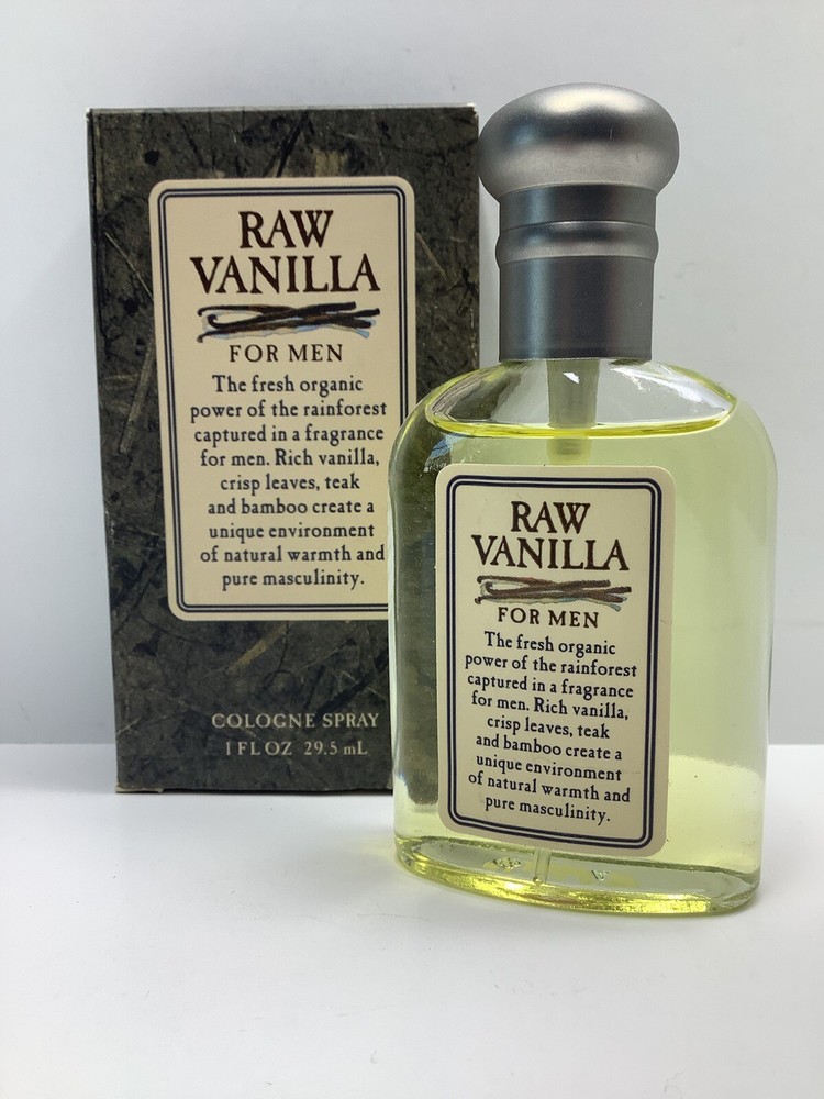 New In Box Vintage Raw Vanilla By Coty Eau De Cologne Spray For Men 1oz 29.5mL