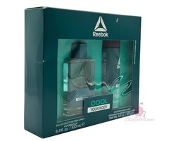 Reebok Cool Your Body for Men 2 Pcs Set- 3.4 oz EDT Spray+4.5 oz Body Spray