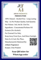 Golden Dust Attar Perfume Oil, Unisex, Long Lasting Fragrance, 6ml