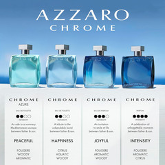 Chrome Eau De Toilette – Fresh Aquatic Mens Cologne – Citrus, Woody, Musky Fragr
