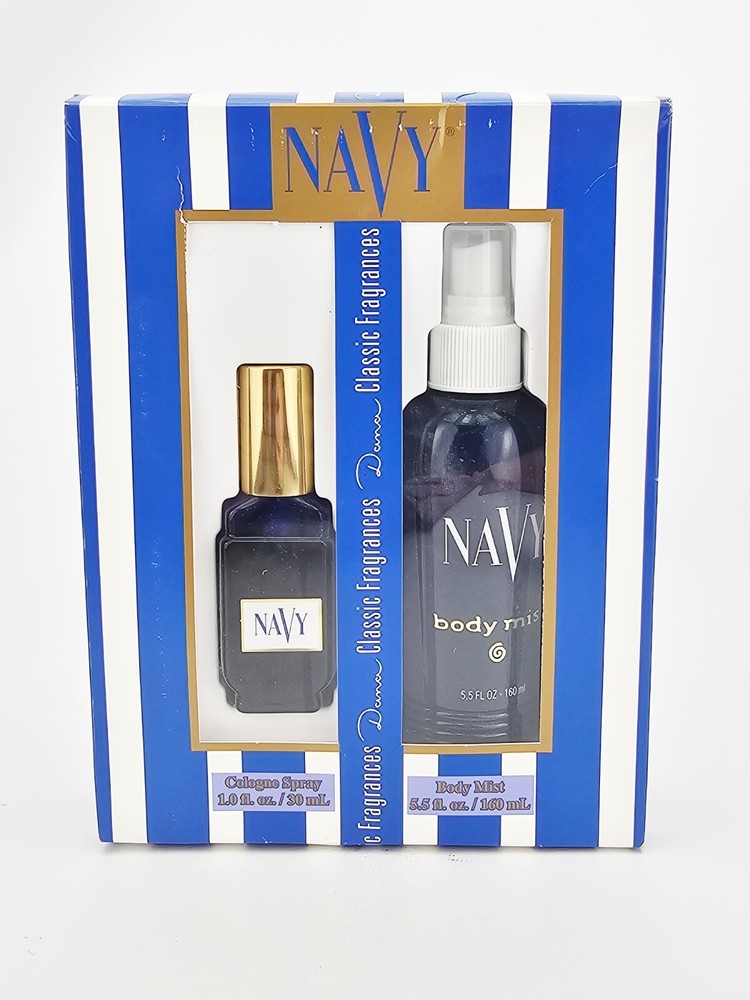 Dana Navy Cologne Spray 1 oz Body Mist 5.5 oz Vintage Gift Set USA Made