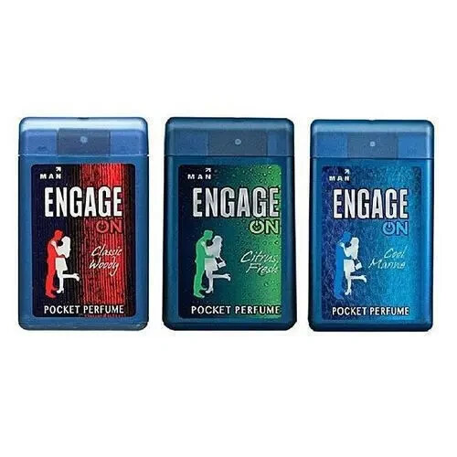 Engage Men’s Pocket Perfume (COOL MARINE CITRUS FRESH & CLASSIC WOODY) 18ml Each