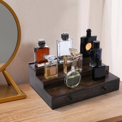 Cologne Organizer for Men, 3-Tier Cologne Stand with Drawer and Hidden Compartme