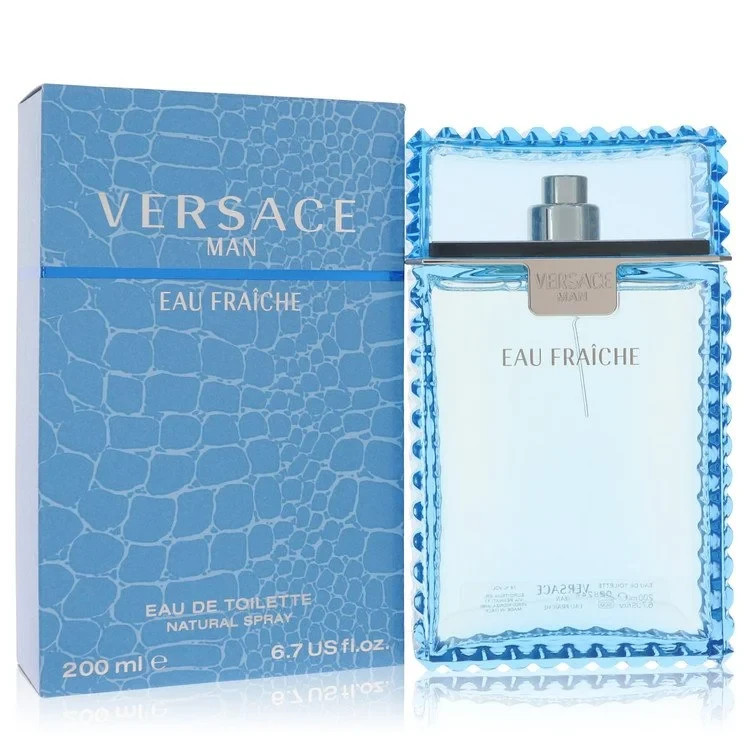 Versace Man Eau Fraiche Eau de Toilette Spray 6.7 oz 200ml for Men Blue