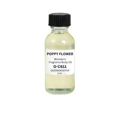 Poppy Flower (Women) 1 oz body oil fragrance all natural scent in a glass bottle
