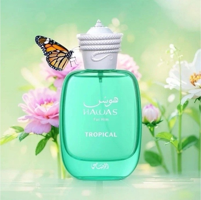 Rasasi Hawas Tropical Eau de Parfum Spray 100 ml Regular Size, Tropical Scent