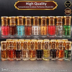 Arabian Perfume Musk Oil 3ml Oud Amber Black Tahara Powder Vanilla مسك عطر عود