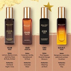 Bellavita Luxury Men’s Perfume Gift Set with CEO Man, G.O.A.T., Klub, and Oud…