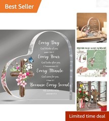Acrylic Religious Gifts for Women Men Inspirational Scripture Desk Decor 6×6