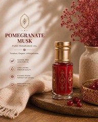 Pomegranate Musk Oil Perfume 6ml | Sweet Fruity Arabian Fragrance Long Lasting