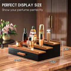 Cologne Organizer for Men 3 Tier of Cologne Display with Drawer Storage Perfume