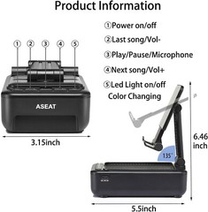 Compact Bluetooth Speaker & Phone Stand with LED Lights – Unique Gadgets for Him