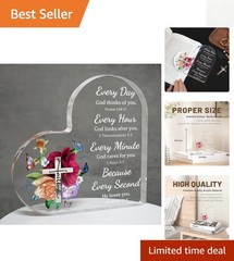 Acrylic Bible Verse Decorative Sign – Inspirational Heart Shaped Gift for Women