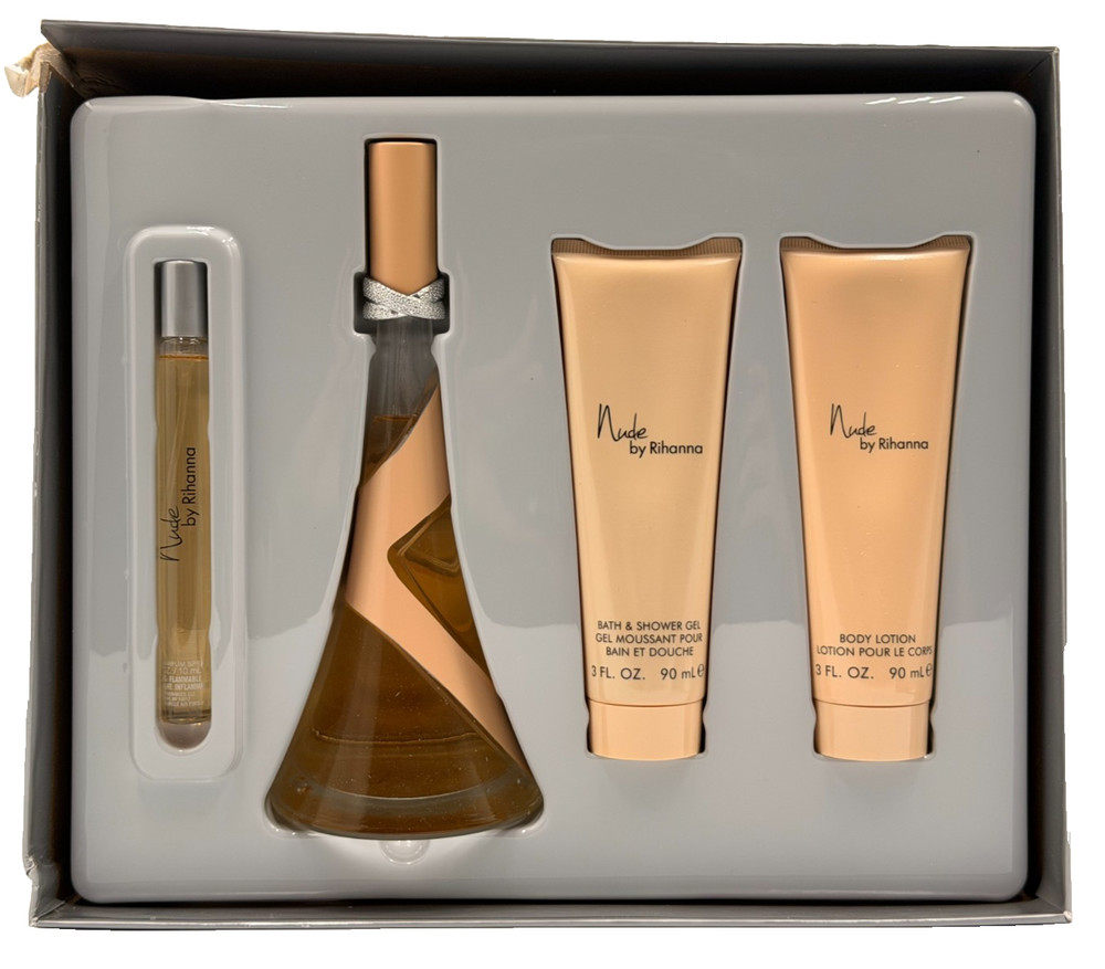 Rihanna perfume – 4Pc Set- 3.4 oz EDP+0.34oz+3.0 oz B/Lotion+B/Shower Gel