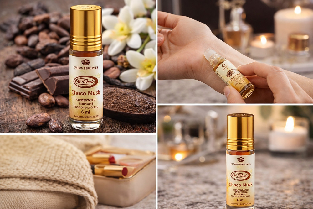 Choco Musk Al-Rehab Perfume Oil Amber Vanilla Unisex Non Alcoholic