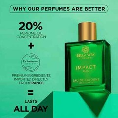 Bella Vita Luxury Impact Man EAU DE COLOGNE Perfume Long Lasting 100ml