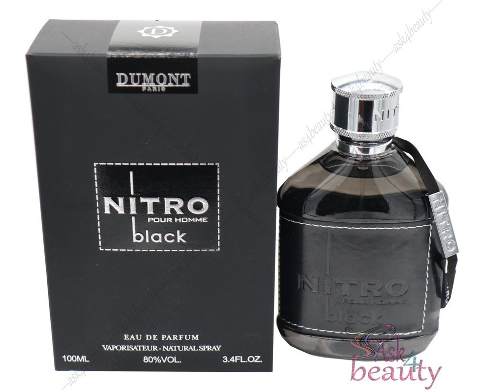 Nitro Black Pour Homme by Dumont Paris 3.4/3.3 oz Edp Spray For Men New In Box